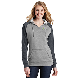 LADIES LIGHTWEIGHT FLEECE RAGLAN HOODIE