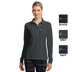 LADIES' NIKE LONG SLEEVE DRI-FIT STRETCH TECH POLO